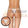 Tanga Premium con detalle de Playboy blanca